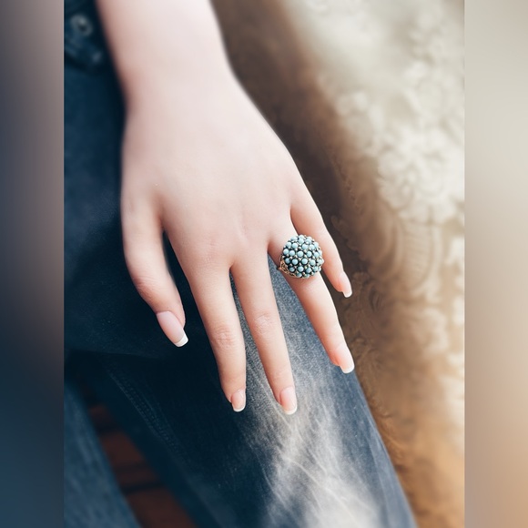 Vintage Turquoise Dome Ring - Picture 10 of 11